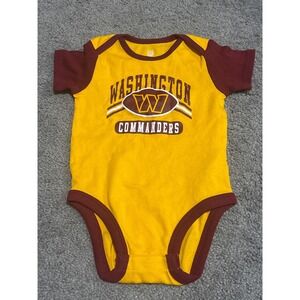 NFL Washington Commanders Baby Bodysuit Gold Burgundy Short Sleeve 18 monthsNWOT